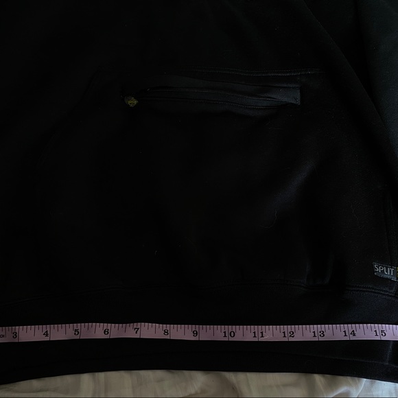 Split Black Hoodie size medium Snowboarding Student Sweatshirt Like New - Picture 10 of 12